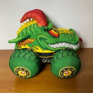 2015 Monster Jam Truckin Pals Dragon Stuffed Plush Monster Truck Toy Green